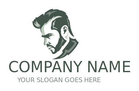 create a fashion logo man with barber beard