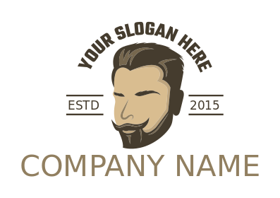 barber logo man with mustache and beard