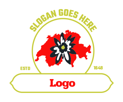 travel logo maker flower in map of Switzerland