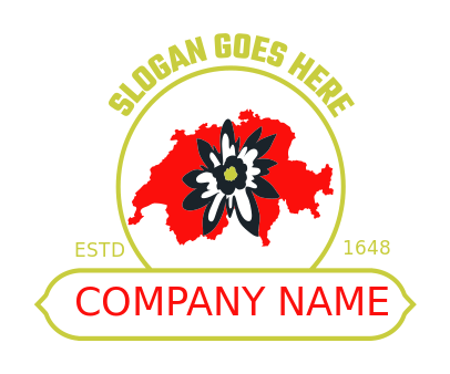travel logo maker flower in map of Switzerland