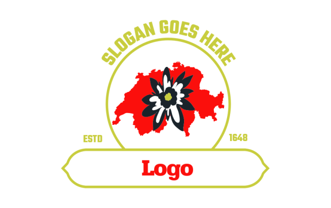 travel logo maker flower in map of Switzerland