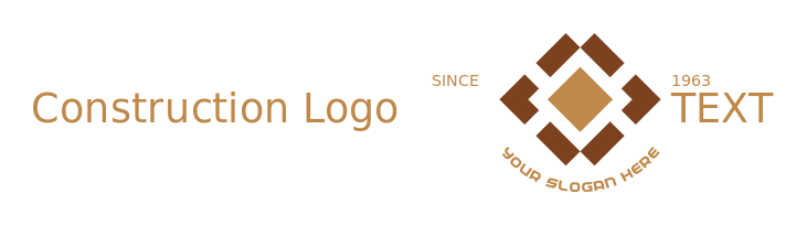 contractor logo marble tile forming cube