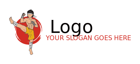 sports logo online martial arts fighter kicking vector