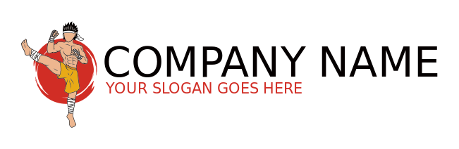 sports logo online martial arts fighter kicking vector