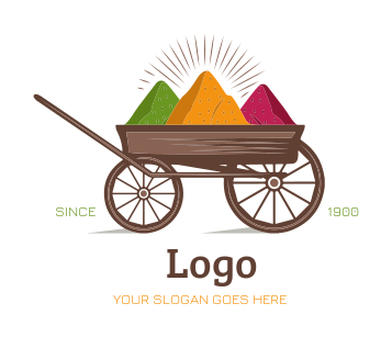 restaurant logo cart with wheels and masala