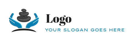 spa logo maker hands holding stones