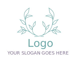 create a landscape logo line art plants