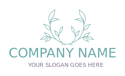 create a landscape logo line art plants