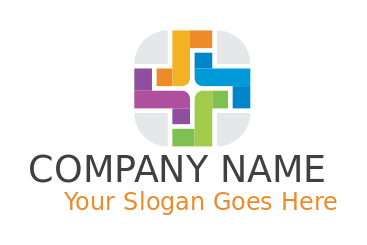 medical logo multi colors bars forming cross