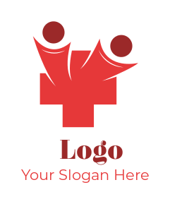 design a medical logo medical symbol  with two abstract persons