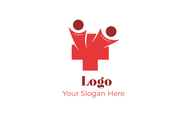 design a medical logo medical symbol  with two abstract persons
