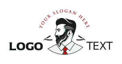 barber logo men's haircut hipster with razors