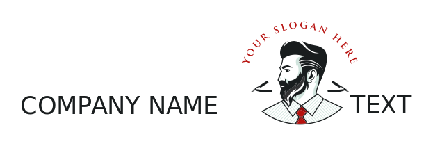 barber logo men's haircut hipster with razors