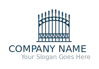 home improvement logo gate with iron spikes