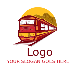 transportation logo maker metro train front view