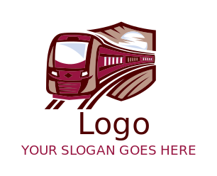 transportation logo image metro train and shield