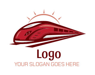 transportation logo online metro train and sun