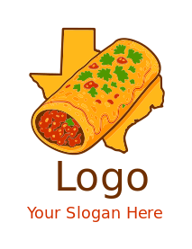 Mexican burrito in Texas map
