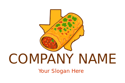 Mexican burrito in Texas map