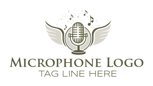 Flying Microphone Create Your Free Microphone Logo | LogoDesign.Net