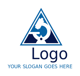 research logo microscope silhouette in triangle
