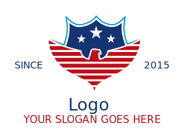 security logo military eagle with shield