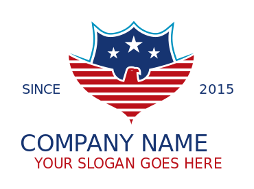 security logo military eagle with shield