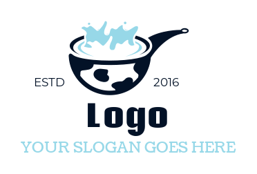 dairy shop logo maker milk splashing pan