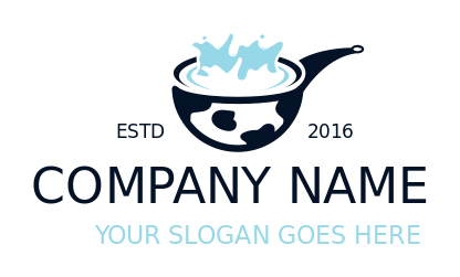 dairy shop logo maker milk splashing pan
