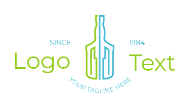 nightclub logo maker line art alcohol bottle