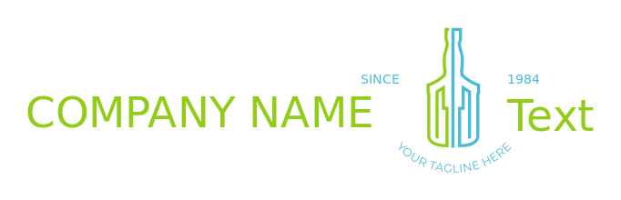 nightclub logo maker line art alcohol bottle