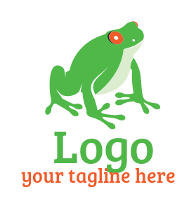 animal logo template frog cartoon