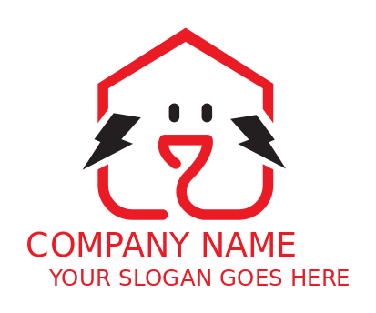 electrician logo switch with bolts forming house