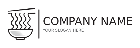 Korean restaurant logo chopsticks noodle in bowl