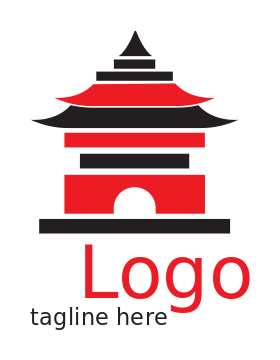 religious logo minimal confucian pagoda