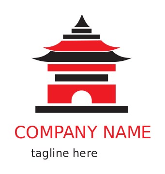 religious logo minimal confucian pagoda