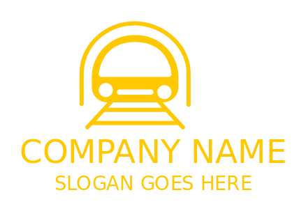 transportation logo minimal train in tunnel