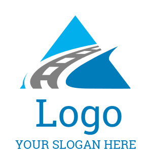 logistics logo minimal paved road in triangle