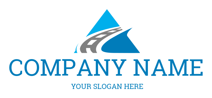 logistics logo minimal paved road in triangle