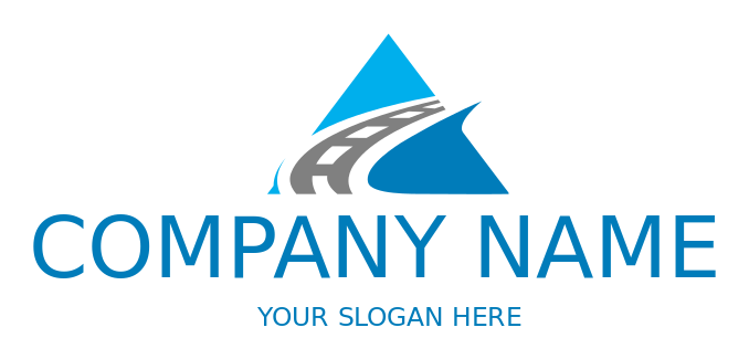 logistics logo minimal paved road in triangle