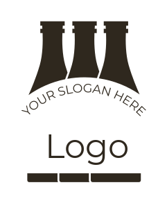 minimal pub icon with three bottles