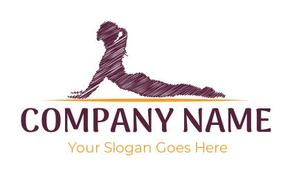 fitness logo minimal scribble of pilates woman