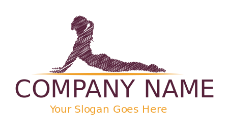 fitness logo minimal scribble of pilates woman