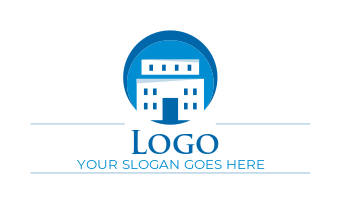 real estate logo modern building in circle