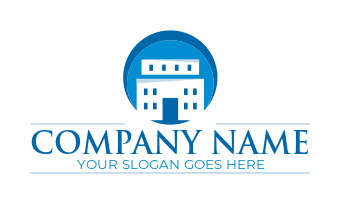 real estate logo modern building in circle