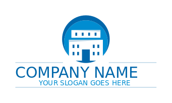 real estate logo modern building in circle
