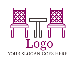 interior decorator logo modern chairs and table