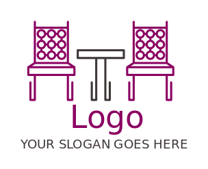 interior decorator logo modern chairs and table