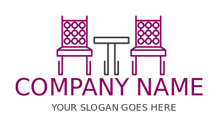 interior decorator logo modern chairs and table