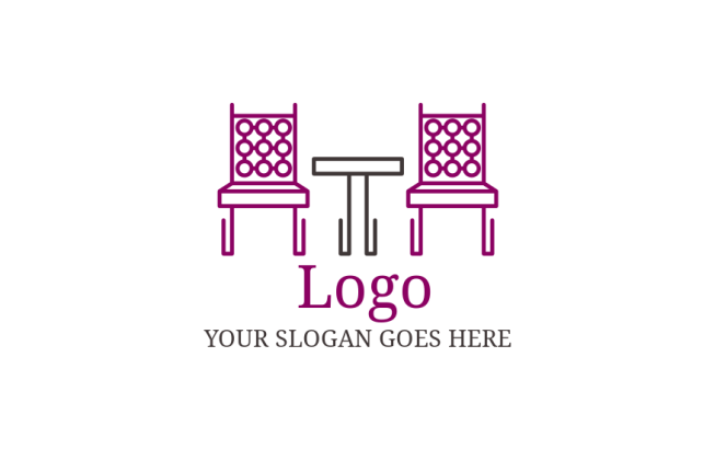 modern interior decor chairs and table logo idea